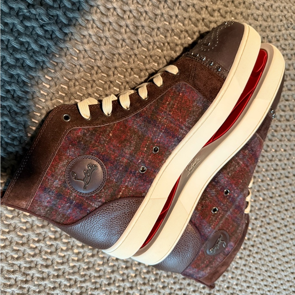 Christian Louboutin Brown Leather Sneakers with Vintage Appeal